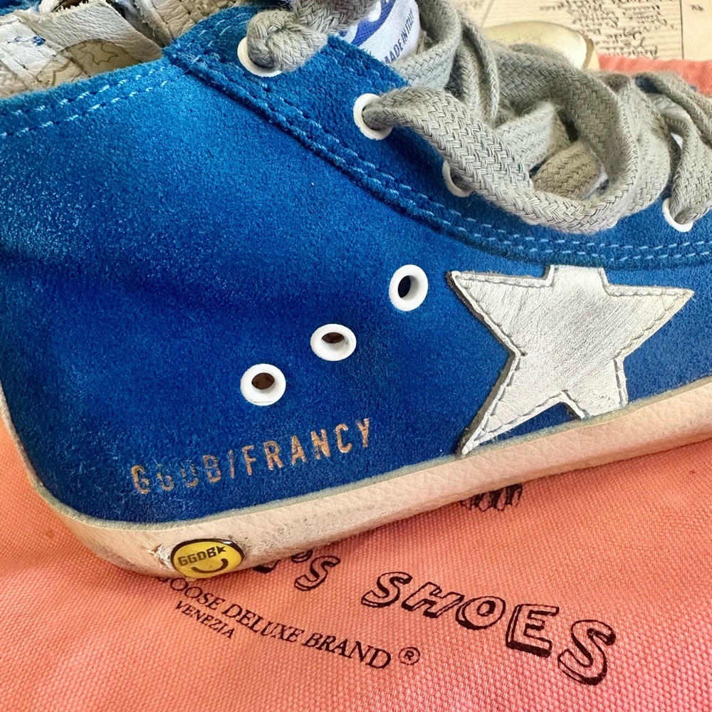Golden Goose Francy Size 31 US 13 in Royal Blue GGDB Kids High Tops - Picture 5 of 8